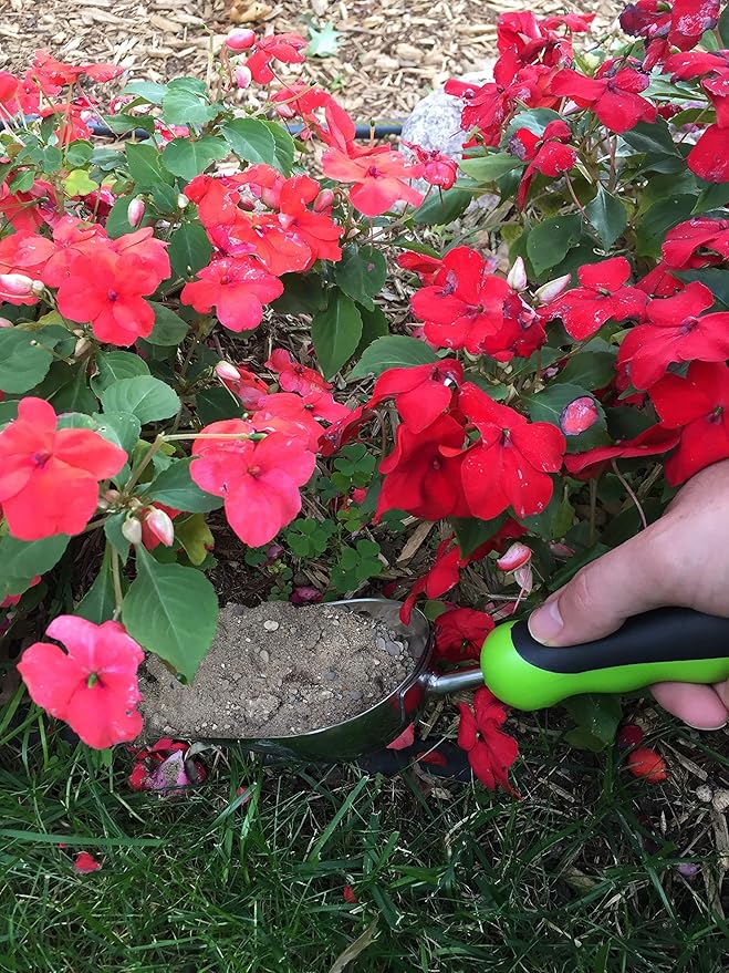 Garden Guru Super Strong Garden Scoop Trowel Shovel Transplanter - Stainless Steel - Rust Resistant - Ergonomic Grip - Perfect Hand Shovel for Gardening Transplanting and Digging