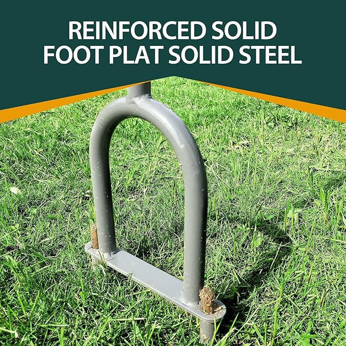 Walensee Lawn Coring Aerator, Manual Grass Dethatching Turf Plug, Core Aeration Tool Heavy Duty Aerator for Compacted Soils and Lawns to Prevent Lawn Run-Off and Soil Compaction