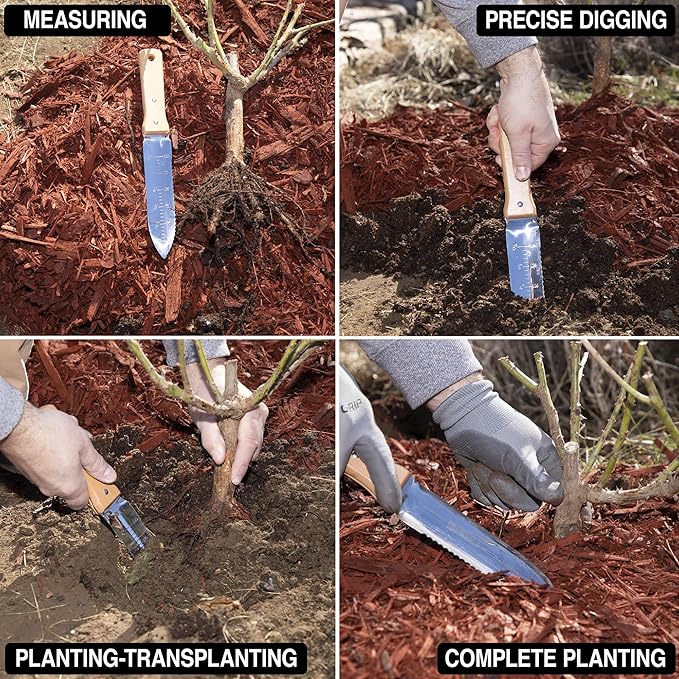 Grampa's Garden Knife - Versatile 7" Hori Hori Garden Knife With Straight & Serrated Steel Blade. Heavy-Duty Garden Hand Tool For Weeding, Digging or Planting. Includes Protective Sheath.