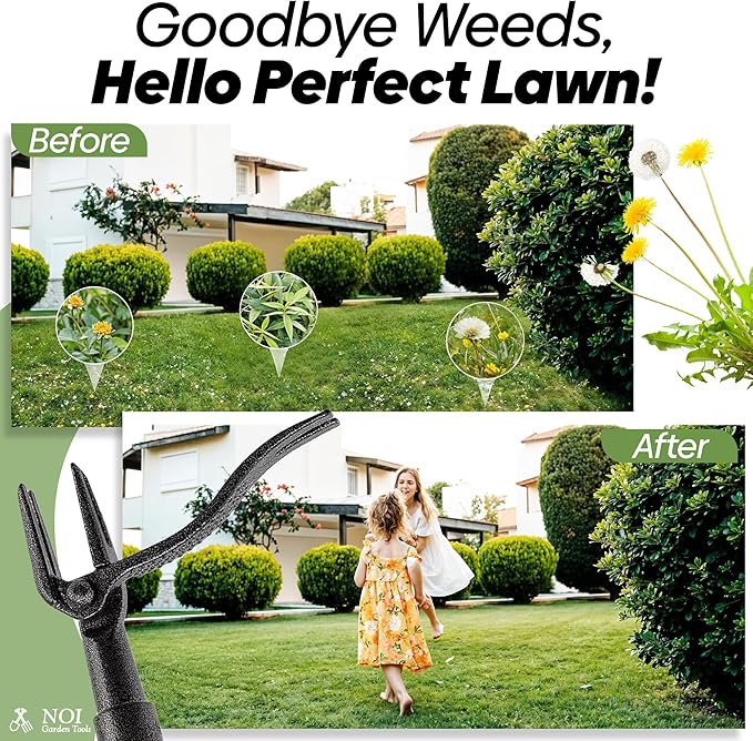 Weed Puller Tool Stand Up with Claw Gloves, Heavy Duty Long Handled Weeder with Ergonomic Design, Weed Remover for Dandelions, Crabgrass, Root Puller, Ideal Weeding Tool for Yard