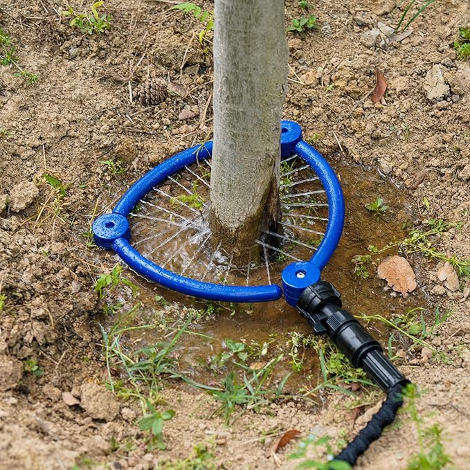 360°Tree Water System Tree Watering Ring Circle Sprinkler and Irrigation System Targeted Water for New Tree Outdoor Plants Raised Garden Bed Shrub
