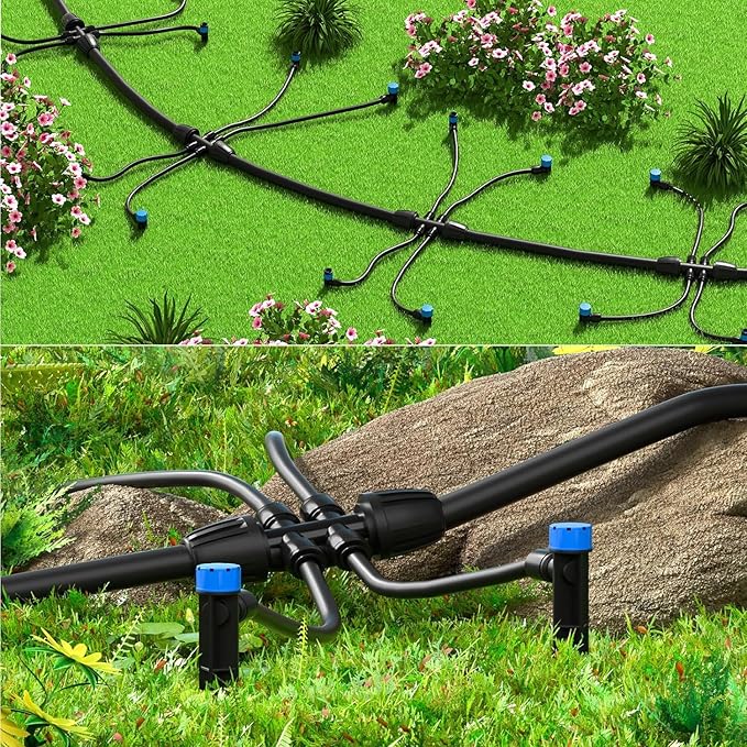 4Pcs 1/2 "to 1/4" Connector Barb Locking Fittings,Push-in 6 Way Irrigation Barb T-shirt Connector Parts for Leak Proof Locking Dispenser for Irrigation Pipes (1/2 "ID x 0.60" -0.64 "OD)