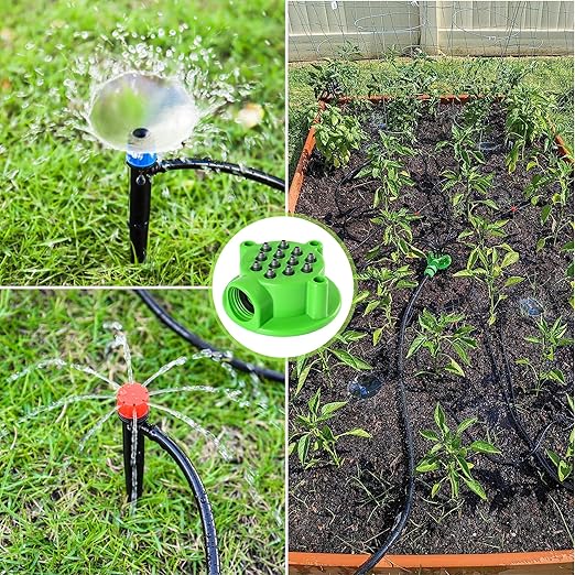 Bonviee Drip Irrigation Accessory- 1 Pack 12-Port irrigtaion Manifold for Drip Irrigation System
