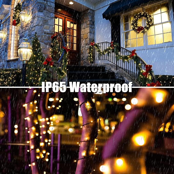 100 LED Christmas String Lights, 39FT Indoor Christmas Lights Plug-in with 8 Modes & Timer & Memory Function, Waterproof Christmas Lights Outdoor for Holiday Party Christmas Tree Decor