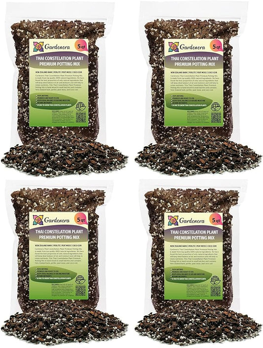 Thai Constellation Monstera Soil Mix - Trusted by Experts for Strong and Healthy Plants - 20 Quart (4 Bags of 5 Quart)