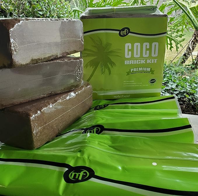 Coco Coir Brick Organic Coconut Coir 3 Coco Fiber Compressed Blocks 850g Each, Low EC Buffered w/Calcium RHP Quality Pot Soil Indoor Outdoor Flower/Vegetable Garden Seed Starter Micro Greens - 5.7 lbs