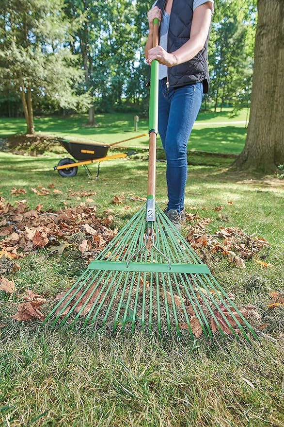 AMES 20201033 Steel Tine Leaf Rake with Hardwood/Steel Handle, 22 Tines