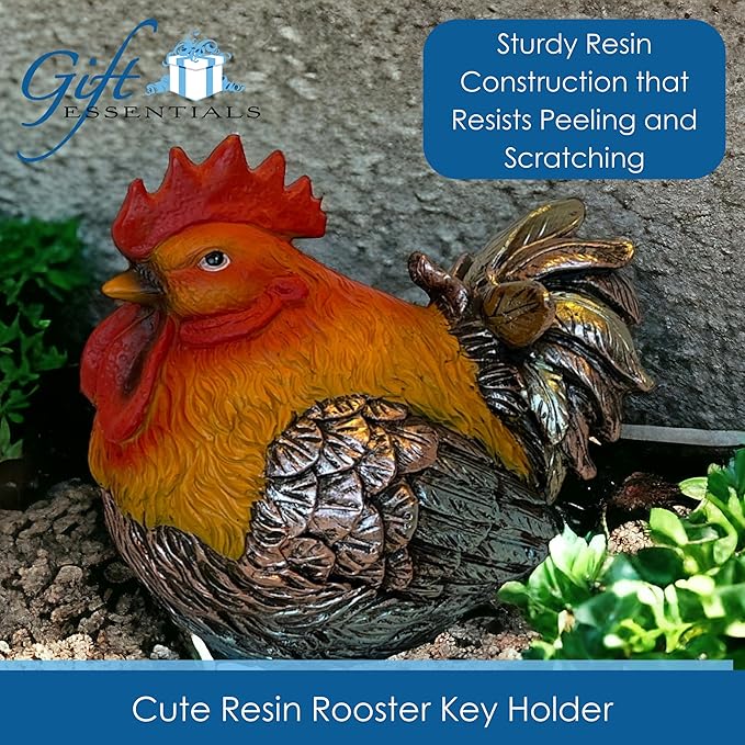 Rooster Garden Statue Quietly Holds a Hidden Key Outside for Your House or in Your Kitchen for Your Car