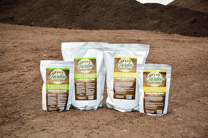 Premium Worm Castings Plant Food - Natural Soil Builder for Gardens, Houseplants, Flower Beds and Lawns. (7lb Bag)