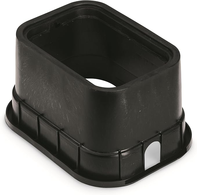 Rain Bird CPVBSTD Professional Series 12" Rectangular Sprinkler Valve Box, Black with Green Lid, 12" High