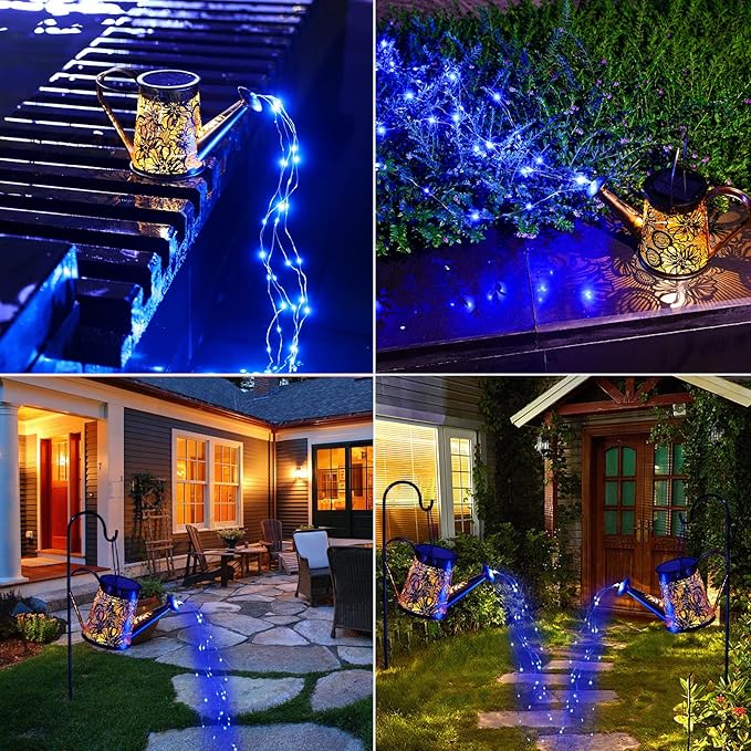 Solar Watering Can Lights Outdoor, Gardening Gifts for Mom Women Grandma Mother's Day, Waterproof Garden Decor Hanging Solar Lantern Lights, Outdoor Patio Yard Porch Decor for Birthday Christmas