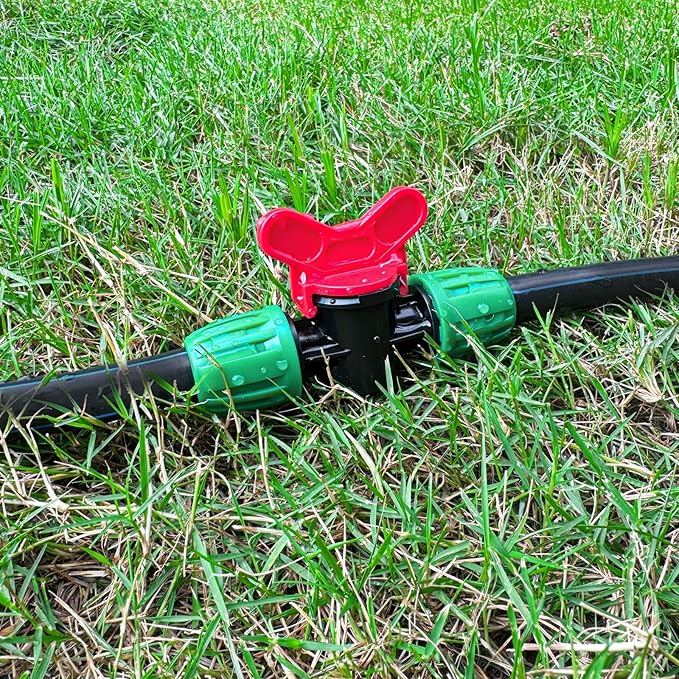 12 Pack 1/2 Inch Drip Irrigation Shut Off Valve (1/2" ID x 0.65" OD), Drip Line Irrigation Locked Barbed Control Valve for 1/2'' Irrigation Tubing Anti Leak Irrigation System Valve Fittings