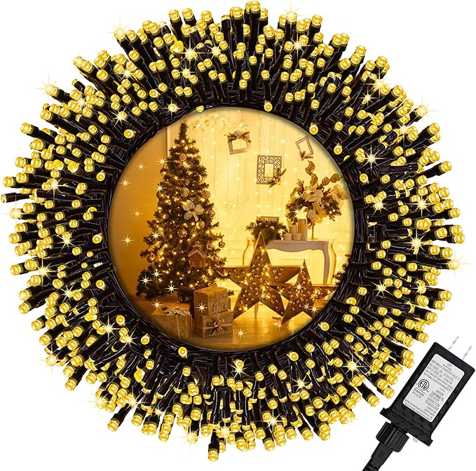 Christmas Lights,200 LED 72FT Outdoor/Indoor Christmas Lights Plug in with 8 Modes & Timer & Memory Function, Waterproof Christmas Lights Outdoor for Holiday Party Christmas Tree Deco