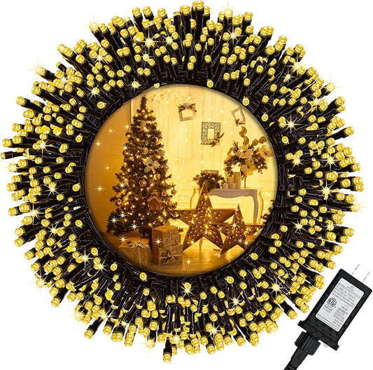 Christmas Lights,200 LED 72FT Outdoor/Indoor Christmas Lights Plug in with 8 Modes & Timer & Memory Function, Waterproof Christmas Lights Outdoor for Holiday Party Christmas Tree Deco