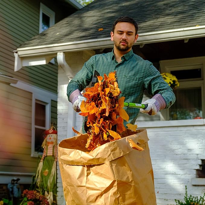 Earthwise 50002 Gator Grabber Telescoping Leaf Clean-Up Tool, Green/Black