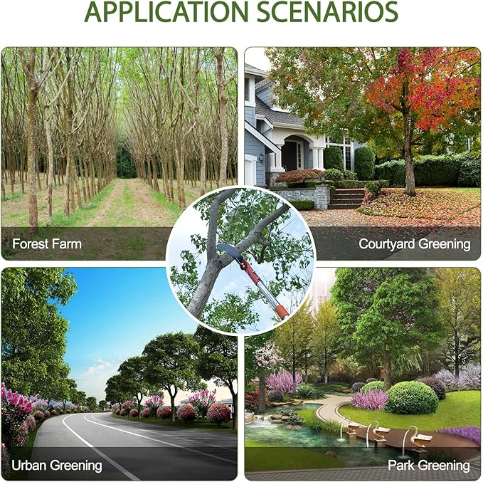 Pole Saws for Tree Trimming, Manual Pole Saws 13 Feet Extension Pole Tree Trimmer Cut Tree Branch Garden Tools Loppers Hand Pruning Saws for Sawing and Shearing