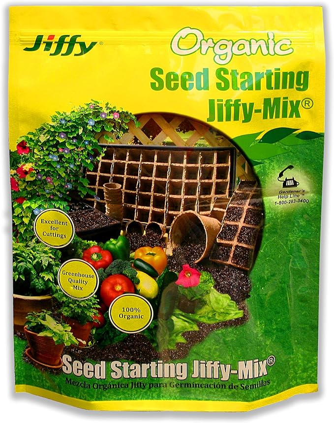 Jiffy Natural & Organic Seed Starting Soil Mix, 10 QT (1 Bag (10 QT)