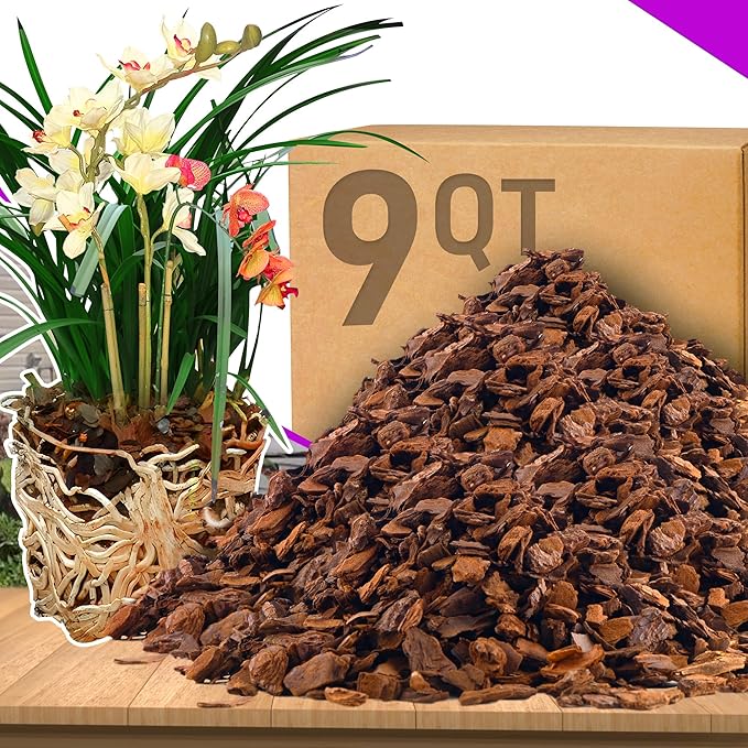 9qt Orchid Bark Horticultural Grade- Ideal for Phalaenopsis, Epiphytic Orchids and Other Plants Potting, Repotting, Root Development Water Retention