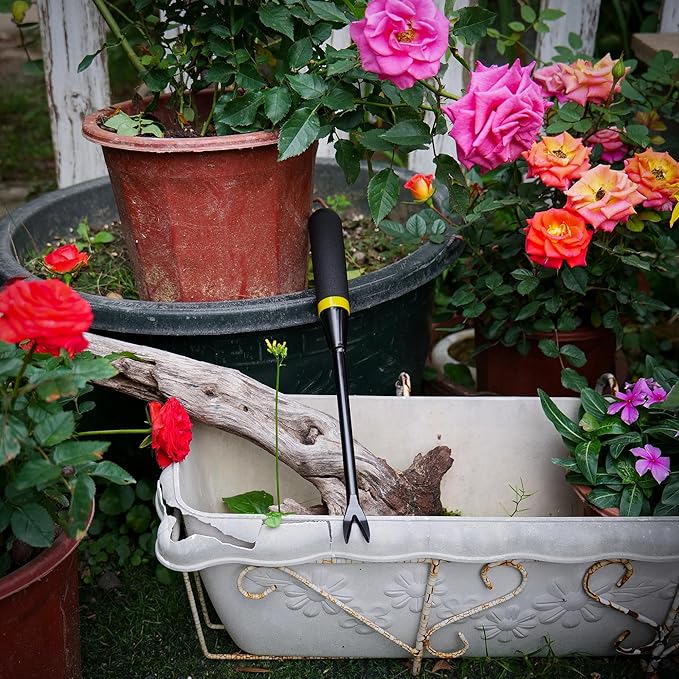 Weed Puller Tool, Heavy - Duty Stainless - Steel Garden Weed Buster. Manually Remove Deep - Rooted Weeds Precisely, Stress - Relieving and Crop - Friendly