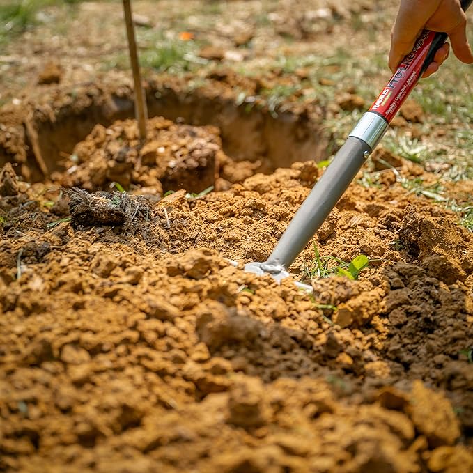 Radius Garden 25311 Pro-Lite Ergonomic Carbon Steel Digging Fork, Red