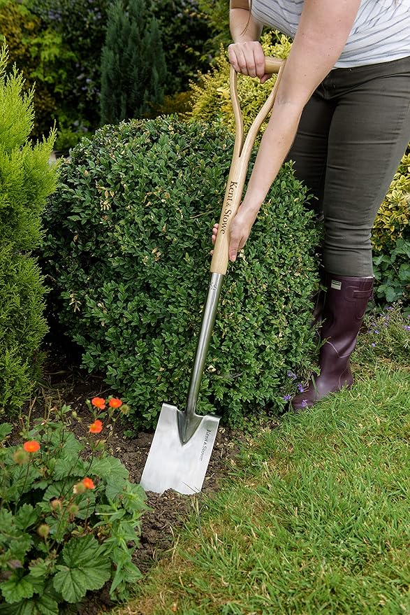 Kent & Stowe Classic Stainless Steel Border Spade, Brown, 39"