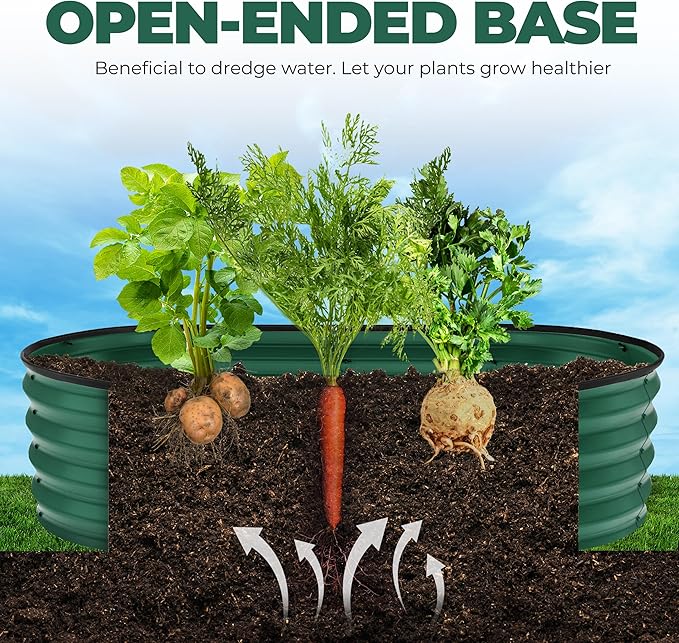 Utopia Home Galvanized Raised Garden Bed Kit 4x2x1ft, Planter Box Raised Garden Beds Outdoor, Easy Assembly Metal Raised Bed for Gardening Vegetables, Fruits, Flowers - Pack of 01 - Green