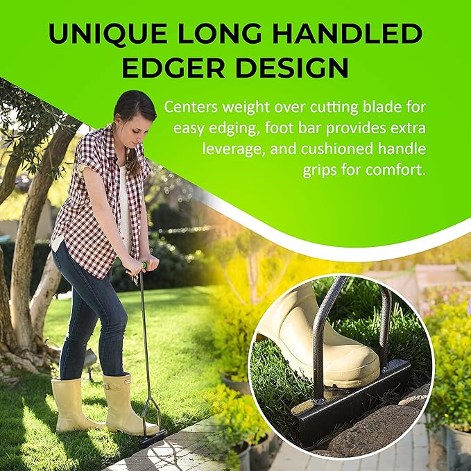 Yard Butler Step Edger - Handy & Durable Gardening Tool for Perfect Lines - Lawn Step Edger with Ergonomic Upright Design & Sturdy Blades