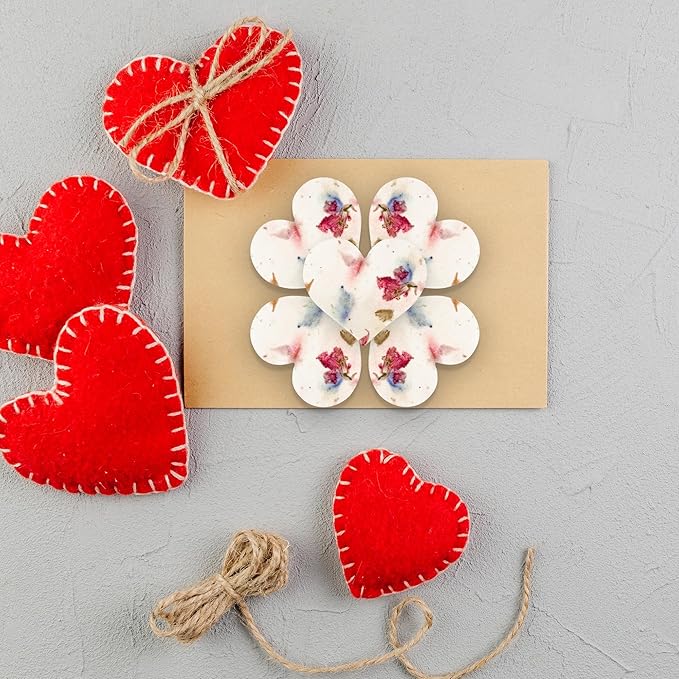 50 pcs Large Pink Hearts – Plantable Seed Paper for Weddings, Gifts, and Life Events (#17s)