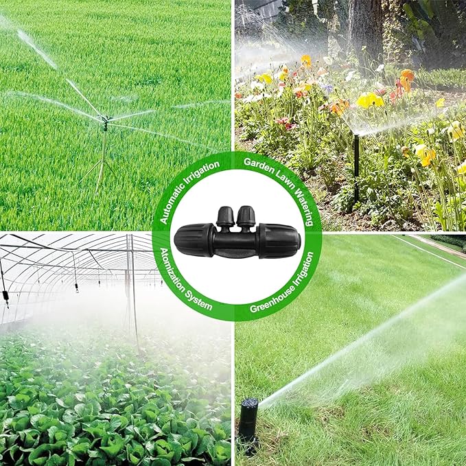 20 Pcs 1/2 Inch to1/4 Inch Drip Irrigation Tubing Fittings,Irrigation Hose Connectors,Lock Barbed Tee 4 Way for Lawn Plant Garden Watering System,Drip Irrigation System (1/2'' ID x 0.60''-0.63'' OD)