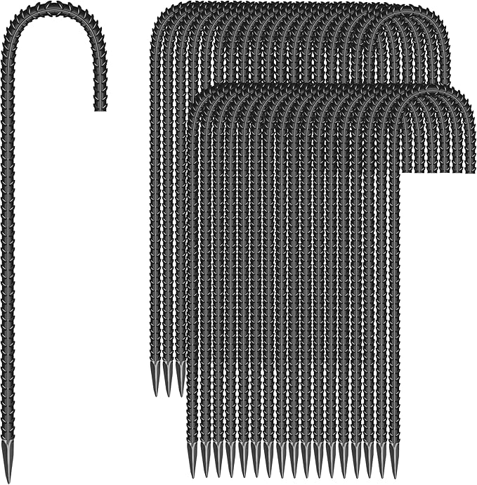 36 Pieces 12-Inch Garden Ground Stakes Galvanized Steel J Shape Hook Rebar Stake - Heavy Duty Anchors for Tents, Position Kits,Fences, and Trampolines