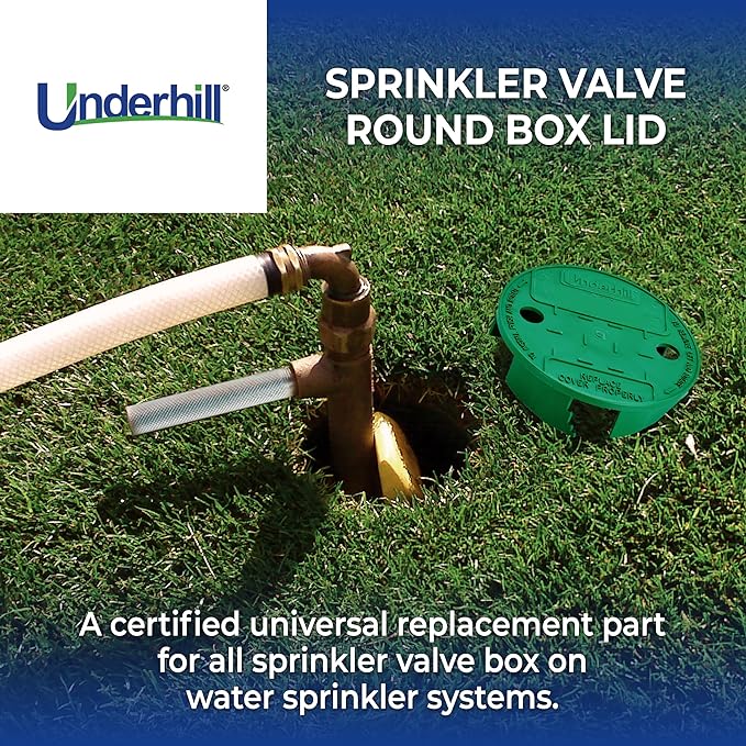 Underhill Sprinkler Valve Round Box Lid, VersaLid 6” to 7” Universal Cover for Automatic Irrigation System, Lawn, Yard, Outside, Green, 4 Pack