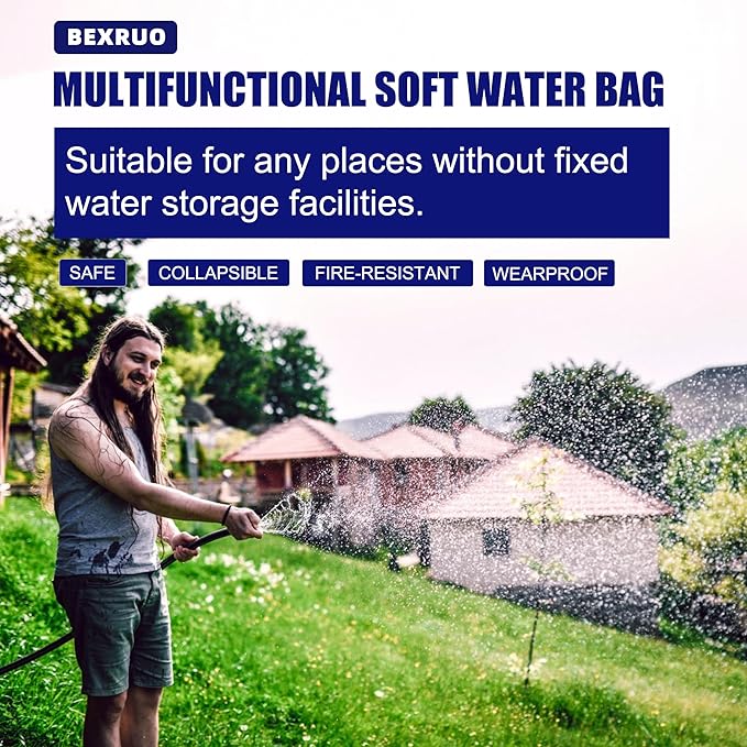 500Gal Portable Water Storage Bladder, Foldable Large Capacity Container Water Tank, Agricultural Irrigation, Camping, Firefighting, Outdoor Household Water