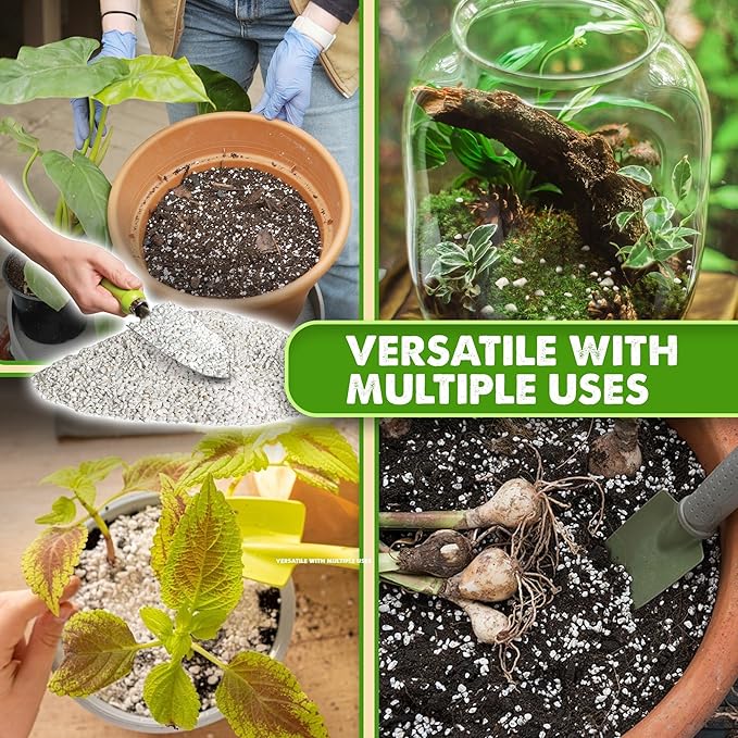 DUSPRO RECYCLE 8QT Natural Perlite for Gardening, Enhances Soil Drainage and Aeration, Lightweight and Porous, Perfect Perlite for Plants Indoor & Outdoor, Ideal sizes for Plant Lovers