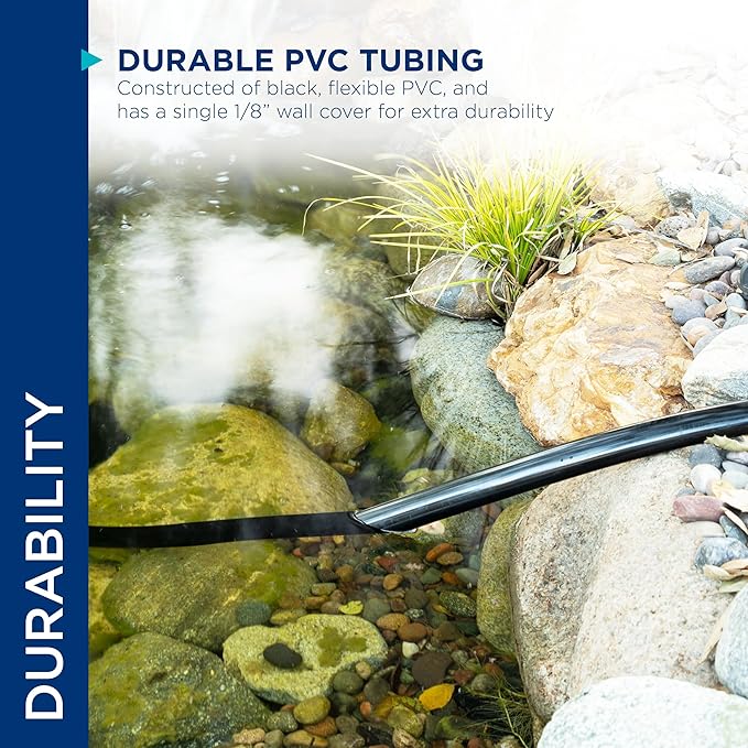 Alpine Corporation 100 Ft. PVC Tubing with 5/8" Inside Diameter for Ponds and Fountains, Black