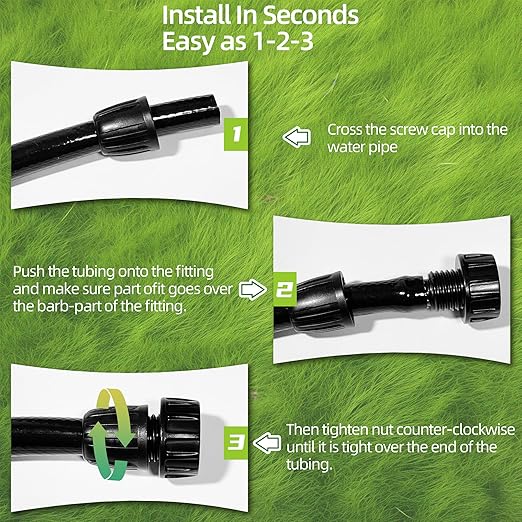 6 Pack 1/2 Inch Drip Irrigation Tubing to Faucet/Garden Hose Adapter, 3/4" to 1/2" Irrigation Hose Adapter, 3/4" Female Faucet Connector Fitting for Irrigation Tubing (1/2'' ID x 0.60''-0.64'' OD)