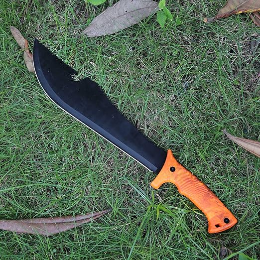 Olympia Tools Gardening Machete Knife with Nylon Sheath, Stainless Steel Blade, Ergonomic Handle, Ideal for Bushcraft, Chopping, Sawing, Camping, Hiking and Outdoor, Black
