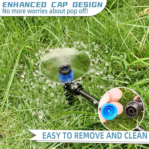 30PCS Push-to-Fit Drip Irrigation Emitters for 1/4 inch Irrigation Tubing, Adjustable 360 Degree Vortex Drip Emitters with Stake, Irrigation Dripper Sprinklers for Drip Irrigation System