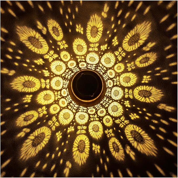 Sunflower Solar Lanterns Outdoor Waterproof Hanging Solar Lights Sunflower Gifts for Women Men Mom Metal Decorative LED Outdoor Lanterns for Patio,Lawn,Landscape, Garden Decor, Yard Decoration