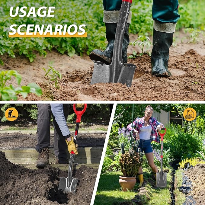 Spade Shovel Garden Spade Flat Shovel Digging Shovel Trenching Spade Shovel for Gardening Edging,43 inches