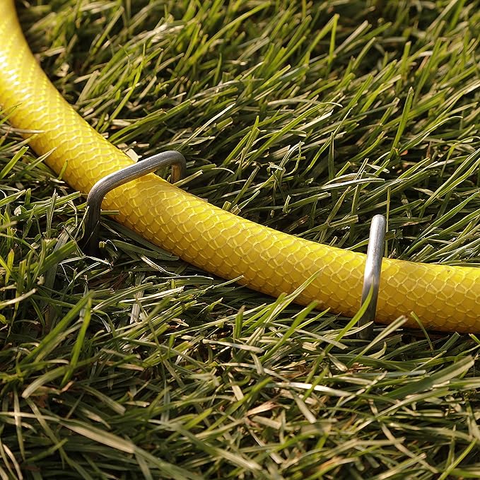 250-Pack Anti-Rust 6'' 11 Gauge Heavy-Duty Flat-Top U-Shaped Garden Stakes Staples Spikes Pins Pegs - Ground Stakes for Anchoring Landscape Fabric