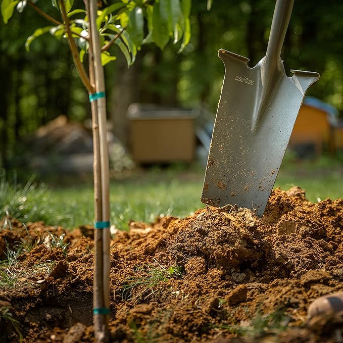 Radius Garden 25111 Pro-Lite Ergonomic Carbon Steel Spade, Red