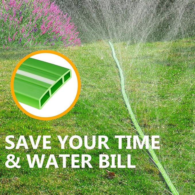 LAVEVE Sprinkler Soaker Hose for Yard 50 FT, Heavy Duty Garden Water Hoses with Stakes, Sprinklers System for Lawn, Flexible Drip Irrigation Tubing