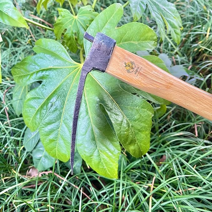 Japanese Style Hoe, 14 Inch, Heavy Duty Hoe, Without Welding, Gardening Tool, Oak Handle, for Digging, Weeding, and Planting