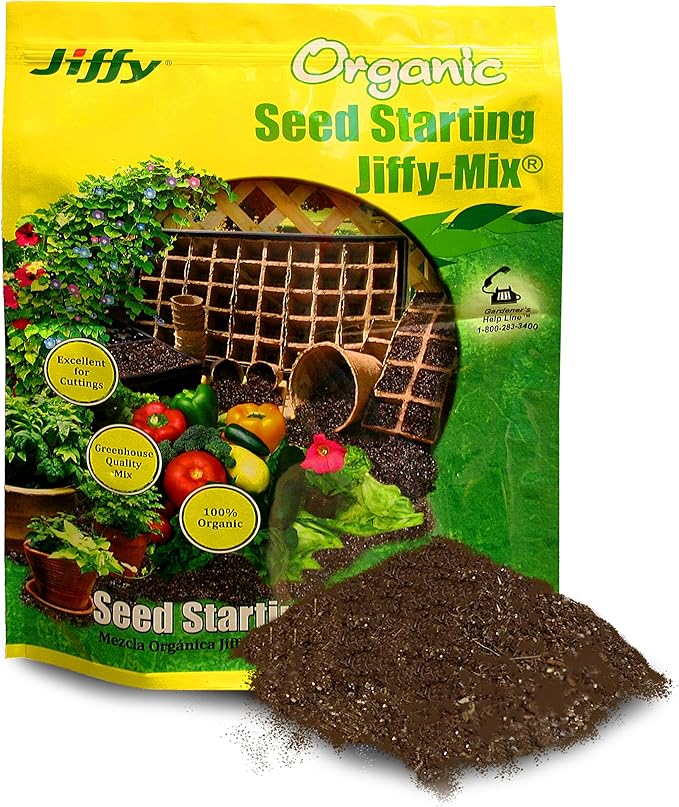Jiffy Natural & Organic Seed Starting Soil Mix, 10 QT (1 Bag (10 QT)