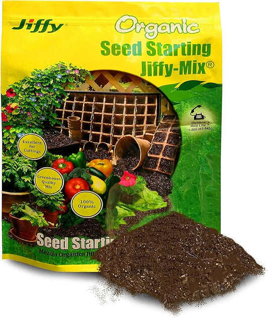 Jiffy Natural & Organic Seed Starting Soil Mix, 10 QT (1 Bag (10 QT)