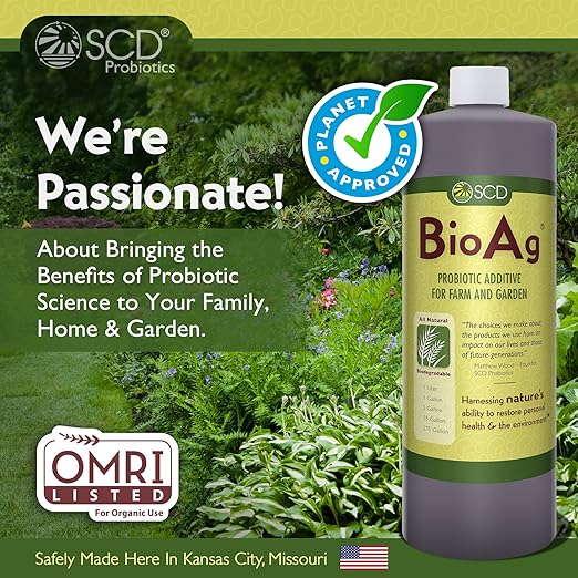 SCD BioAg – Organic Farm and Garden Soil Microbes, Compost Starter with 12 Probiotic Strains, Live Super Concentrate of Liquid Microorganisms, Chemical-Free Soil Amendment, by SCD Probiotics (1 Liter)
