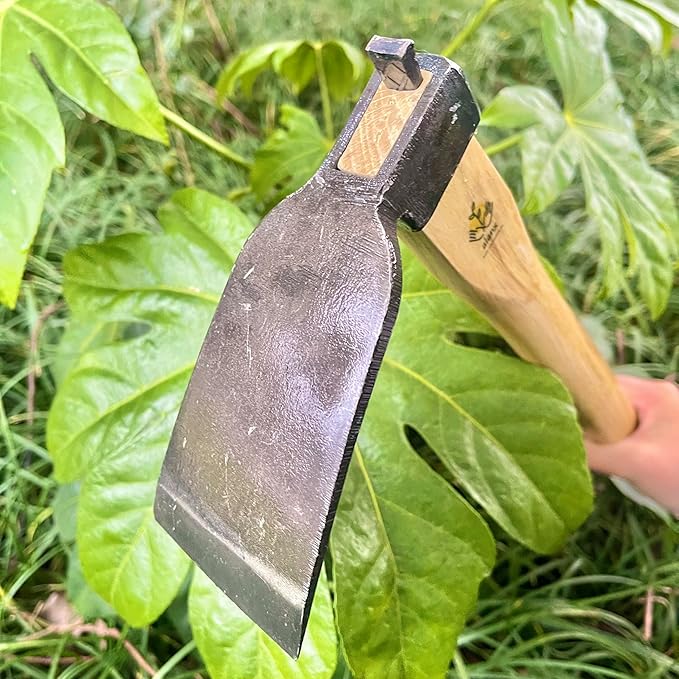 Japanese Style Hoe, 14 Inch, Heavy Duty Hoe, Without Welding, Gardening Tool, Oak Handle, for Digging, Weeding, and Planting
