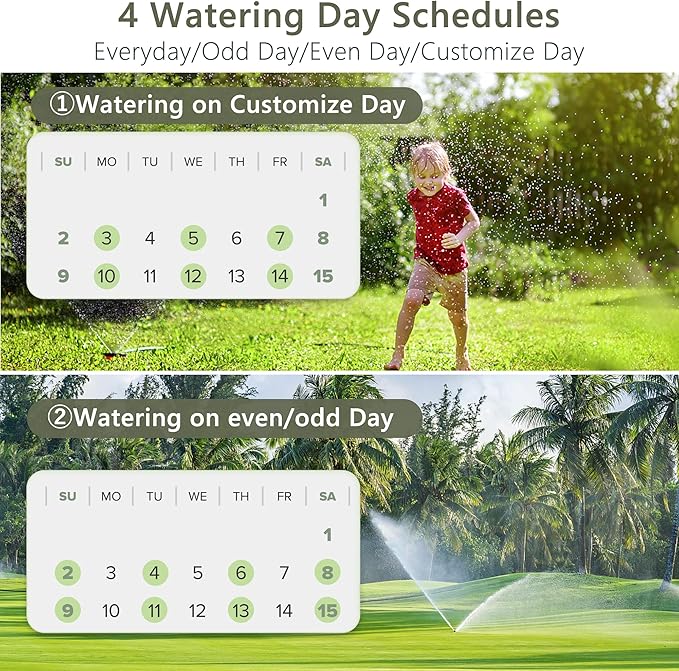 WiFi Sprinkler Timer 2 Zone, Diivoo Programmable Water Hose Timer 2 Outlet for Garden, Automatic Irrigation Timer IP54 with Rain Delay/Manual/Auto Mode, Outdoor Hose Timer Controller for Lawn, Yard