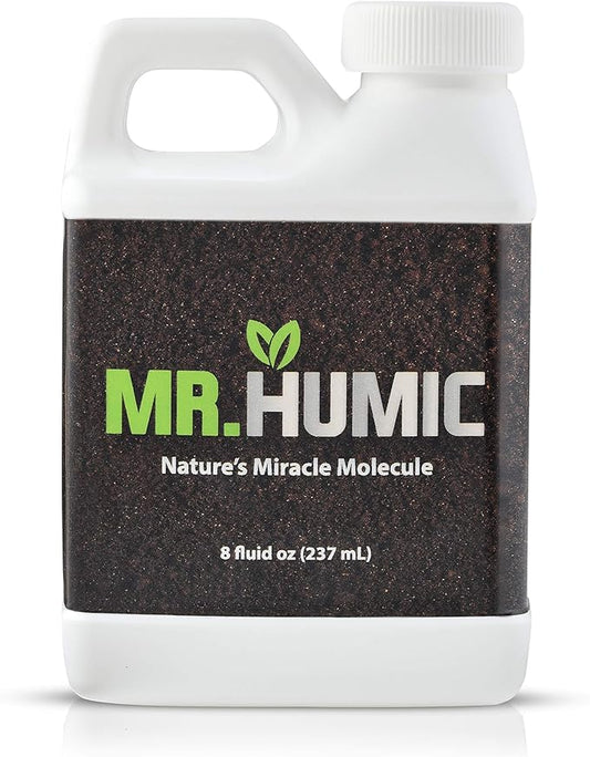 Organic Humic Acid Plant Amendment, Natural Humic Soil and Hydroponic Nutrient Enhancer - Lawn and Garden Growth, Plant Health (8 oz)