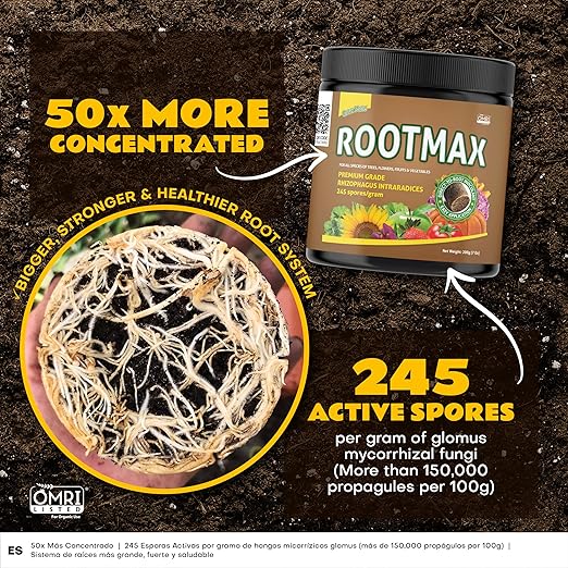 RootMax - Mycorrhizal Fungi | Rooting Powder for All Plants, Trees, Flowers & Edibles | Direct to Root Inoculant | Treats 15 Plants (200 g/7.05 oz)